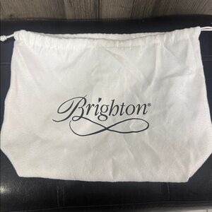 White With Black Brighton Logo Purse Drawstring 12" x 10" Dust Bag